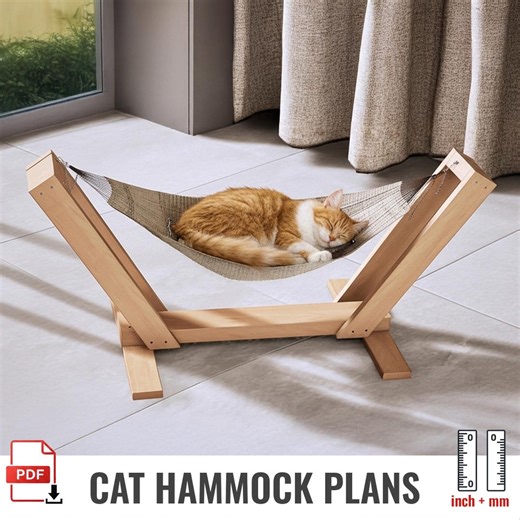DIY Cat Hammock Stand Plans Minimal Wooden Pet Bed Frame Easy Build Digital PDF - Etsy Australia