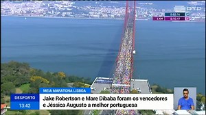Jake Robertson e Mare Dibaba cortaram a meta na meia-maratona de Lisboa
