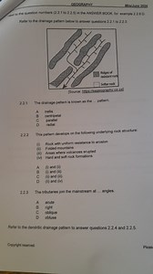 Drainage Pattern QuestionsRefer to the drainage pattern below... | Filo