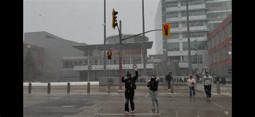 Downtown Kitchener a winter wonderland as storm hits region