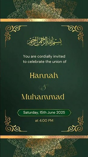 Muslim Wedding Video | Islamic Wedding invitation video | Wedding Video Template Free Download