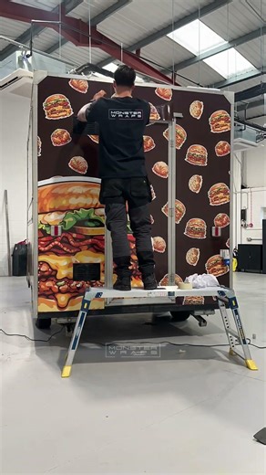 Wrapping up this burger van 🍔🚐 with its own custom designed printed wrap! 🤤👊 #wrap #foodvan