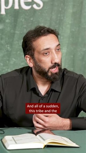 This was a snippet from Ep 24 of our ‘Striking Examples in the Quran’ Ramadan series. Watch the full session on our YouTube channel, link in bio. Allah ﷻ shows us the miraculous power of Islam to dissolve centuries-old hatreds in an instant. Imagine - rival tribes who had fought for generations suddenly embracing Islam together, now called to become brothers. How could this possibly work? The answer lies in the transformation of the Sahabah who came before them. Those who stood with the Prophet 