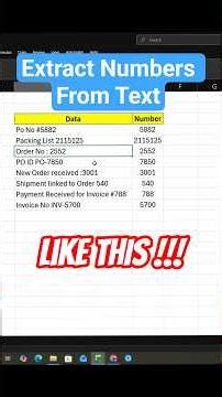 Extract Numbers from Text LIKE THIS ✅ !!! #excel #exceltutorial