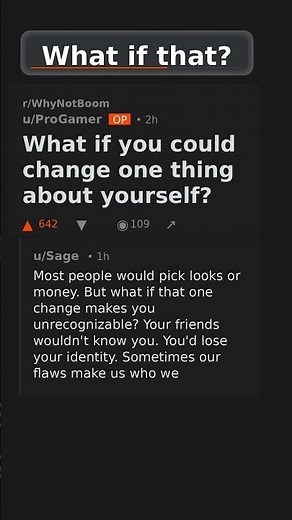 What if you could change one thing about yourself? #selfimprovement
