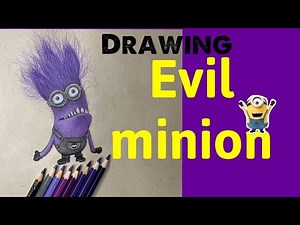 How to draw a evil minion step by step | easy to follow | (crazy minion)