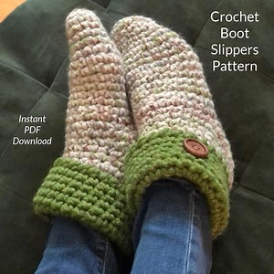 Crochet Boot Slipper Pattern, Crochet Slipper Pattern, Easy Crochet, Crochet Gifts to Make, Unisex Slipper Patterns, Beginner Craft Pattern - Etsy UK
