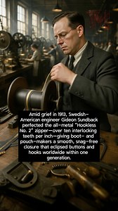 1.7M views · 10K reactions | Sundback’s 1913 Metal Zipper Revolution #ZipperInnovation #IndustrialDesign #History | TerrifyingMyths | Facebook
