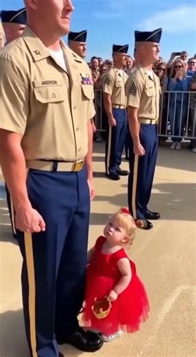 “Daddy You’re Missing the Party! 😂👧🎉”#FunnyKid #MilitaryDad #CuteShorts #ViralKids