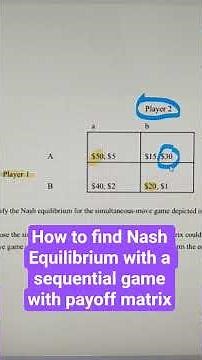 How to find Nash Equilibrium with a sequential game with payoff matrix #gametheory