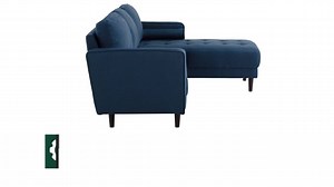 Lifestyle Solutions Lillith 83.1 in. Sq. Arm 2-Piece Polyester Sectional Sofa in. Navy Blue 135A001NVY-SET