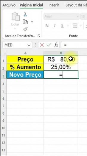 How to apply percentage increase in Excel