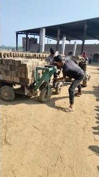 How Bricks Are Transported Inside a Brick Kiln Using a Power Tiller | Amazing Work Process