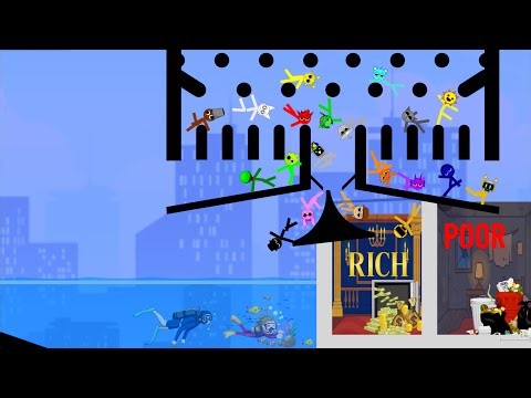 Incredibox Sprunki Race Jump to the Rich or the Poor in Algodoo│ Level 14.