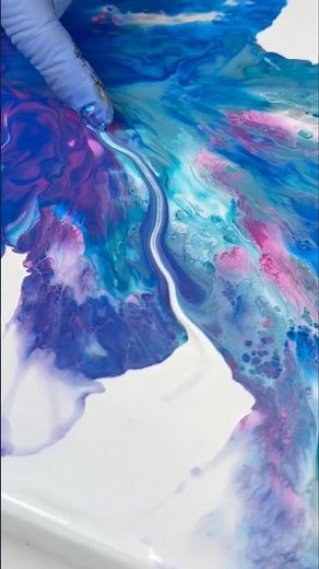 ABSTRACT FLUID ART🤩🌿Dutch Pour Technique #shorts #abstractart #fluidart #acrylicpainting #creative