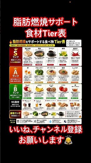 【保存版】脂肪燃焼をサポートする食材Tier表