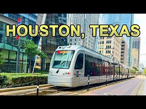 Houston Texas, USA - Downtown Houston Walking Tour - 4K