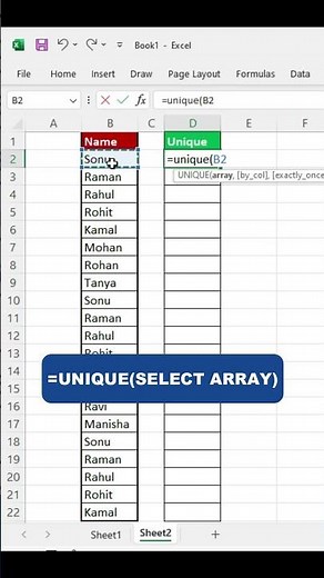 Unique Value Find in excel | Unique Function in excel #advanceexcel #excel #exceltricks #exceltips