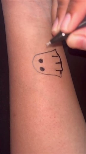 I Miss You... 👻💔 | Cute Casper Pen Tattoo Art ✨ #viralvideo #shorts #doodleart
