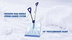 Spring it and fling it! Snow Joe's shatter resistant, strain reducing, snow shovel makes quick work of piled up snow with its spring assist handle! See more here: snowjoe.com/products/snow-joe-sj-shlv02-shovelution-strain-reducing-snow-shovel-18-inch-poly-carbonate-blade-spring-assisted-handle | Snow Joe + Sun Joe | Facebook