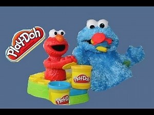 Cookie Monster Eats Play Doh from Shape and Spin Elmo Sesame Street Play-Doh Set