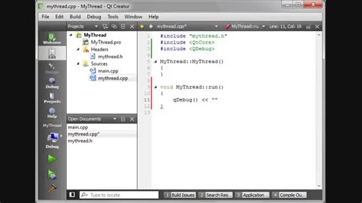 C++ Qt 28 - QThread part 1 creating a thread