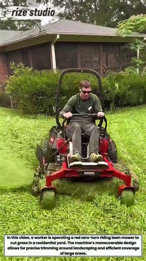 Lawn Care in Action: Zero-Turn Mower Cutting Grass Perfectly!