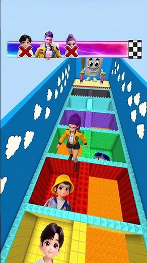 KPop Demon Hunter Squid Game Lava Jump😱 P.16 #minecraft #kpop