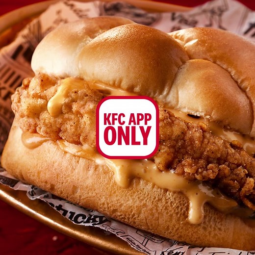 📱Only on the KFC App📱 The $2.50 Colonel Burger®, an Original Recipe Fillet loaded with the Colonel’s new secret sauce on a glazed bun, delivered to your door or pick it up quick. Only in SA, not everywhere and not forever. | KFC