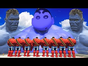 SHINCHAN BECAME GOD BLUE HULK ARMY AND FIGHT WITH RED HULK ARMY IN GTA 5 | PART 4 | GTA V GAMEPLAY