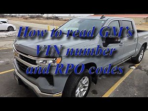 How to read GM’s VIN number and RPO codes