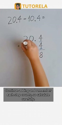 Solve 20.4 + 10.4: Simple Decimal Addition Explained #Math #DecimalFractions-Basic