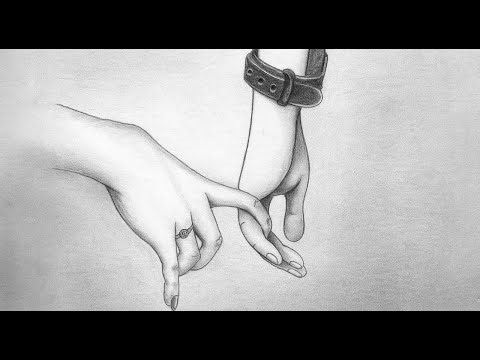 Romantic Couple Holding Hands pencil sketch || How to draw Holding Hands