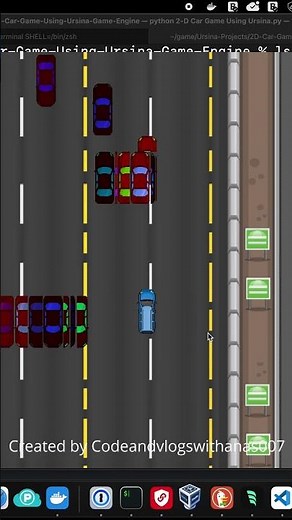 I created an 2D car game with Python and Ursina Engine. #shorts #coding #2025 # games