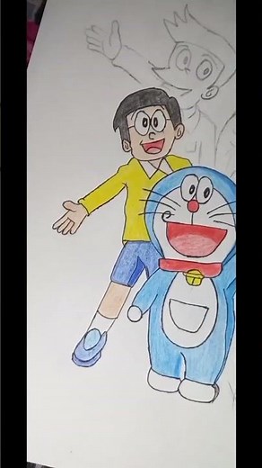 doraemon all characters drawing 🩵#doraemon #shortvideo #youtubeshorts