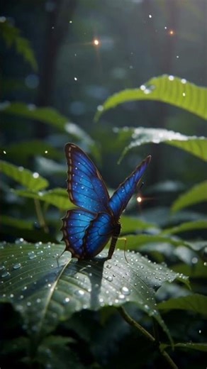 Rare Blue Morpho Butterfly Caught on Camera | Real Jungle Wildlife Photography 🦋 #wildlife #animals