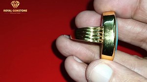Turquoise Feroza Gold Ring With Lab Testing Report At Royal Gemstone Wholesaler 9915715859,9915712859 | Royal Gemstone