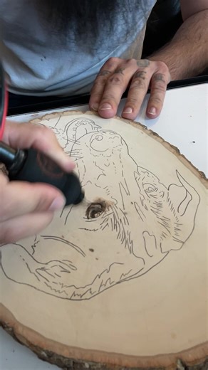 Love doing animal wood burns. DM me if you are looking to get a commission done! #woodworking #pyography #animal #customart