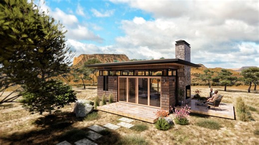 Yugen Studio ADU Cabin Design Drawings: Modern Cottage Blueprint 22'x26' (PDF Download) - Etsy