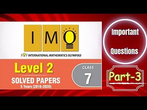 Class-7 Maths Olympiad Level-2 IMO Level 2 Previous Year Paper Questions#imo #olympiad #cbse #maths