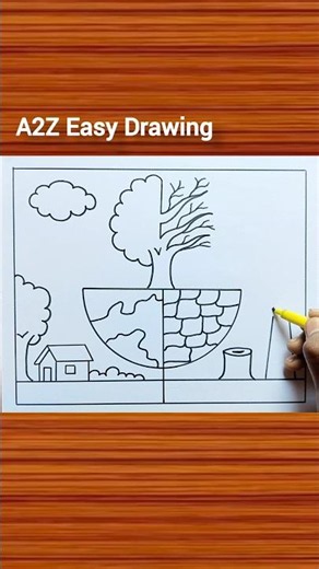 Environment Day Drawing Easy / World Environment Day Poster / Save Environment #shorts