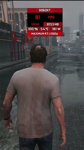 GTA V Ray Tracing Rain Looks INSANE on RX 9060 XT 😳