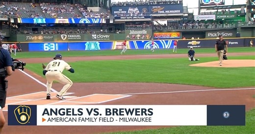 Greg Gard throws out first pitch at Brewers game