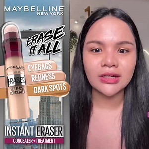 MAGIC?!? Just Instant Eraser! Erase it all: Eyebags, Redness, & Dark Spots with Maybelline's INSTANT ERASER, America’s #1 Concealer 💯 Get 12HR hydrating coverage that is infused with Haloxyl to treat undereye dark circles! 👀 With its iconic cushion tip, this concealer is easy-to-use and covers like magic ✨ Get your Instant Eraser Concealer for only P399 available in Maybelline counters nationwide and in official Maybelline Shopee, TikTok, and Lazada online stores 🛒🛍️ | Maybelline New York