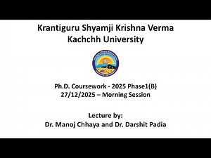Ph.D. Coursework-2025 Phase1(B) 27/12/2025 - Morning Session (Day 11)