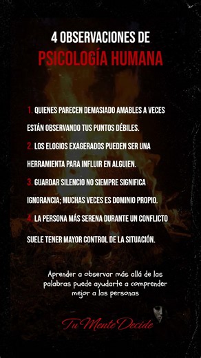 4 OBSERVACIONES DE PSICOLOGÍA HUMANA 💯 #mentalidad #reflexion #mindsetdeoro #psicologia