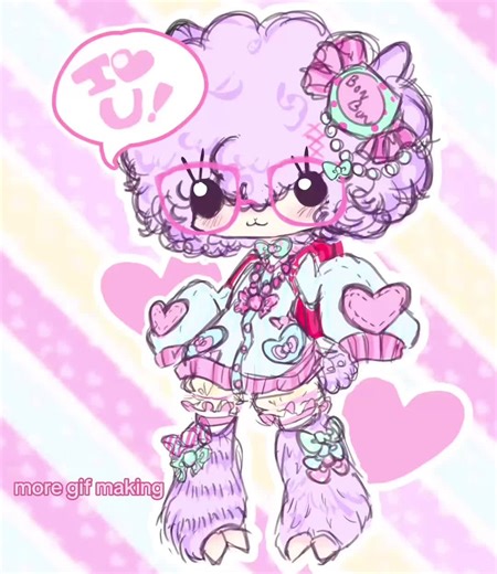 I put a little more effort into this gif and I adore how she came out!! PS shes 45 to 55 dollars dm if you want to offer 🔖 #fyp #ibispaintx #alpacasso #alpaca #adoptable #oc #gif #art