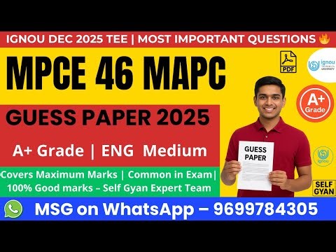 MPCE-046 Guess Paper MAPC IGNOU | Important Questions for Term End Exam | Self Gyan
