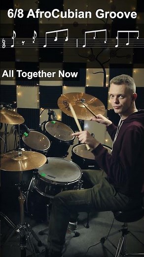 6/8 AfroCubian Groove Drum Lesson #drums #drumlessons