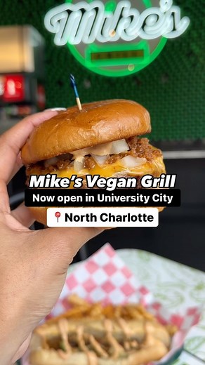 🍔 NOW OPEN: @mikesvegangrill, a popular North Carolina-based vegan restaurant, recently opened in University City. MENU: Signature dishes include plant-based burgers, hot dogs and tacos. Eventually, it’ll offer vegan halal, hibachi and flatbreads. - For dessert, expect cheesecakes, cookies and eight milkshake flavors. WE TRIED: The Carolina Burger ($15), Philly cheesesteak ($15) and a side of fries ($3.50). 📍Mike’s Vegan Grill is located at 440 E McCullough Dr., behind @chexgrillofficial near 